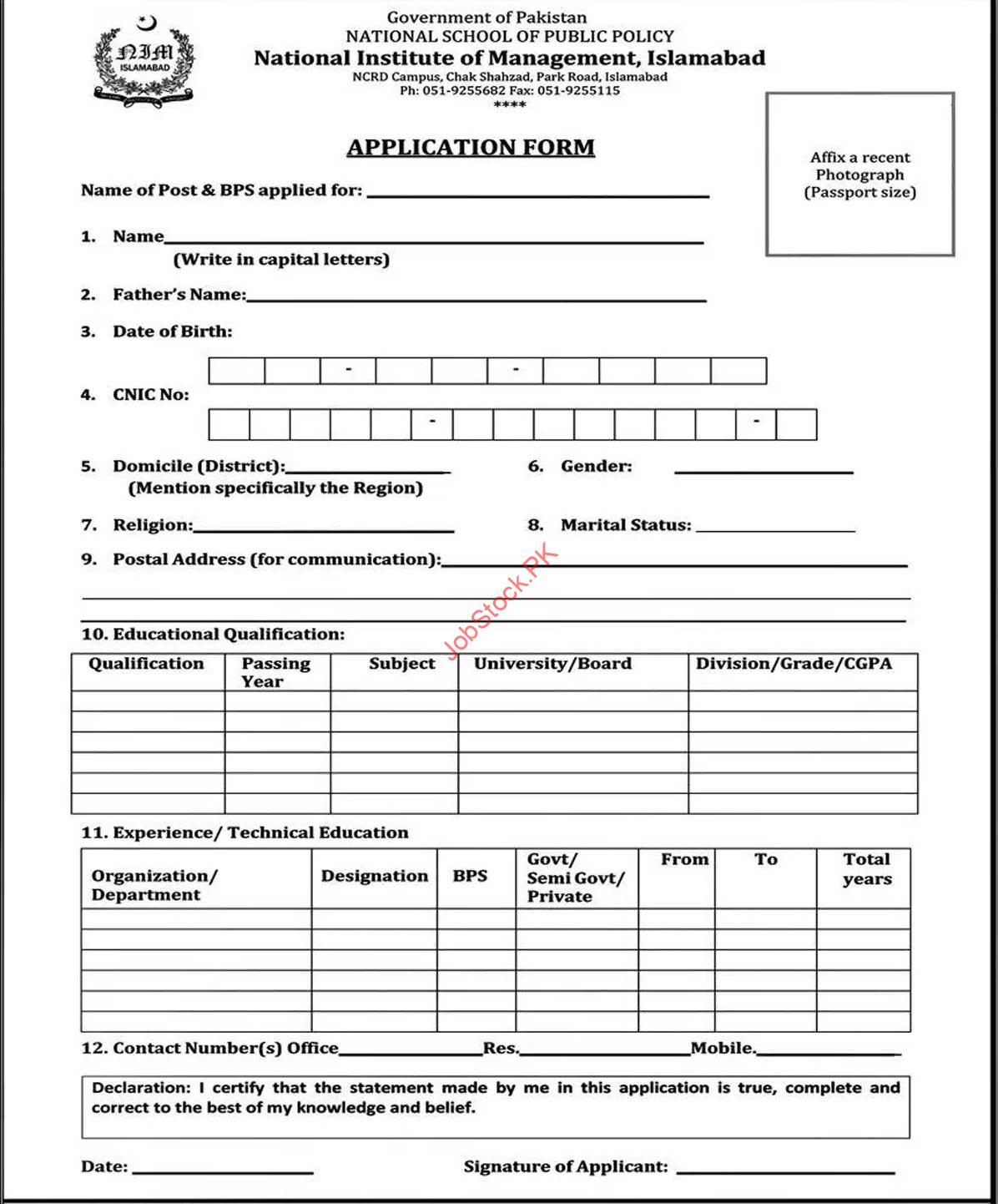Nspp Jobs Application Form