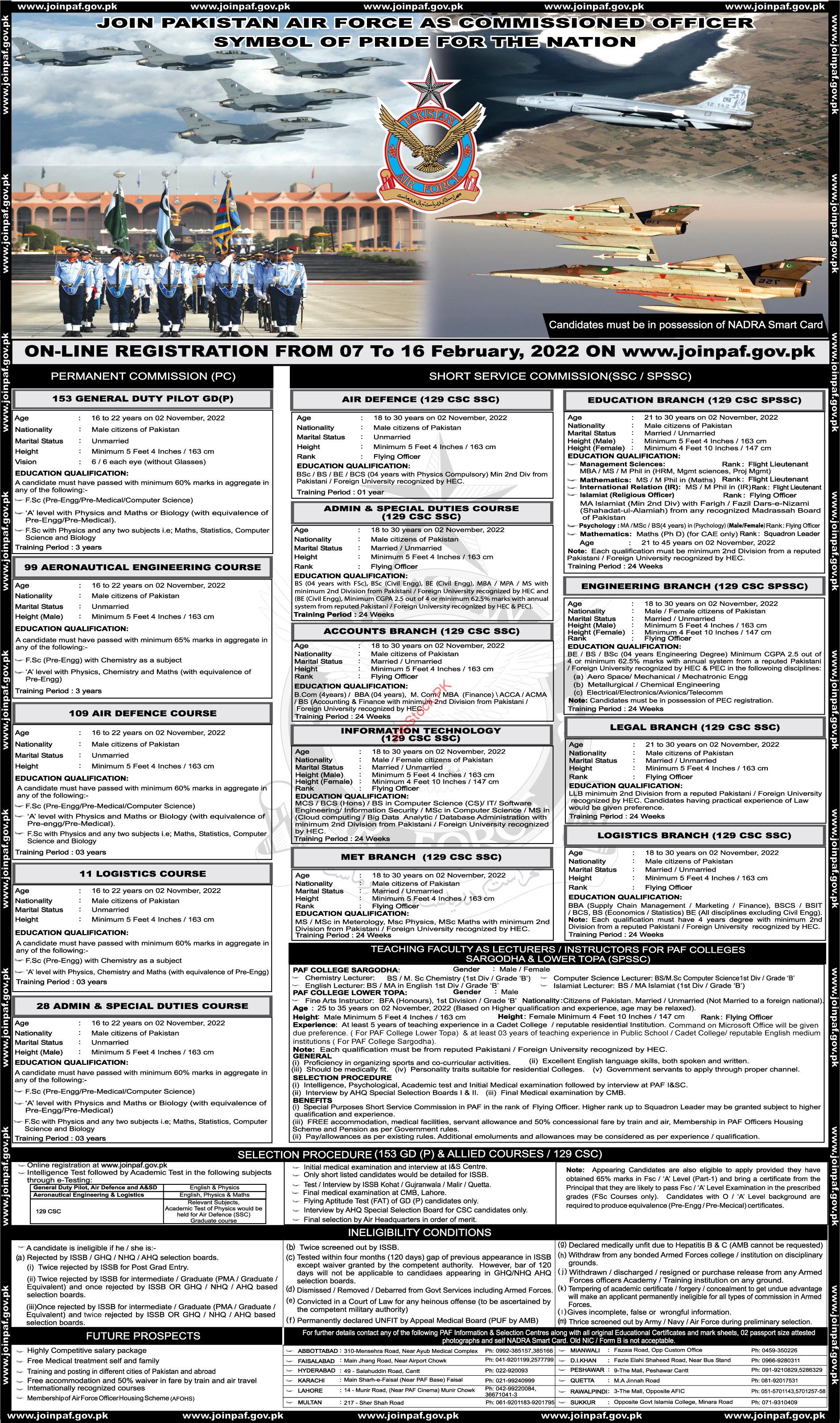 Join Paf Advertisement 2022 Apply Online Commission Officer Latest