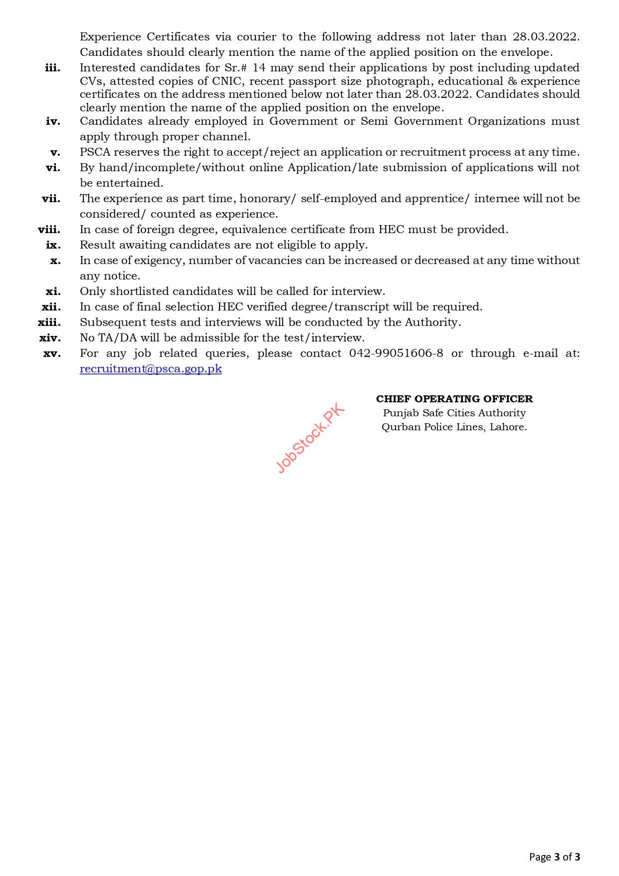 PSCA Jobs 2022 Advertisement Page 3