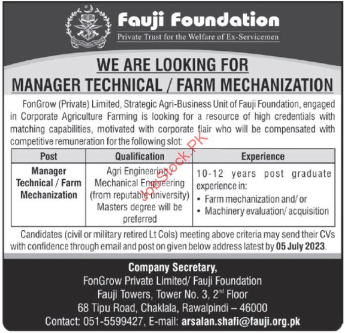 Fauji Foundation Jobs Ad 2023