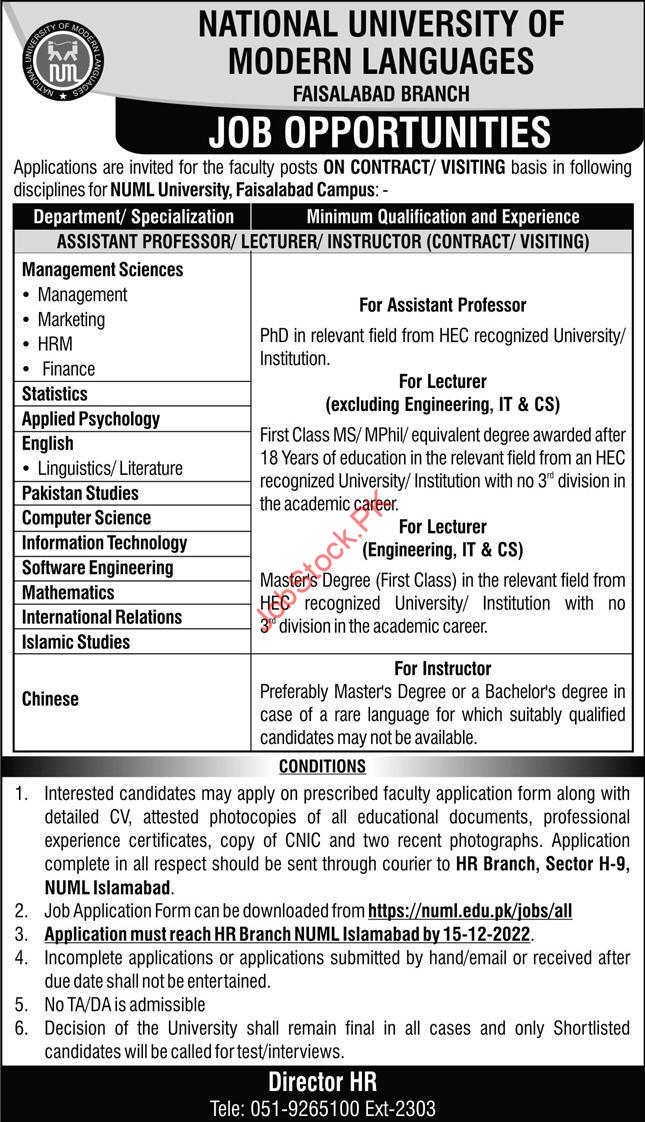 education department jobs 2022 faisalabad