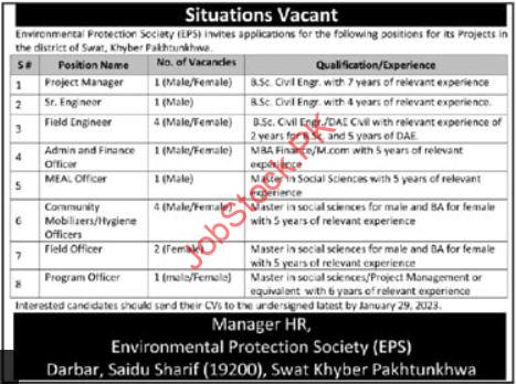 Environmental Protection Society Swat Jobs 2023