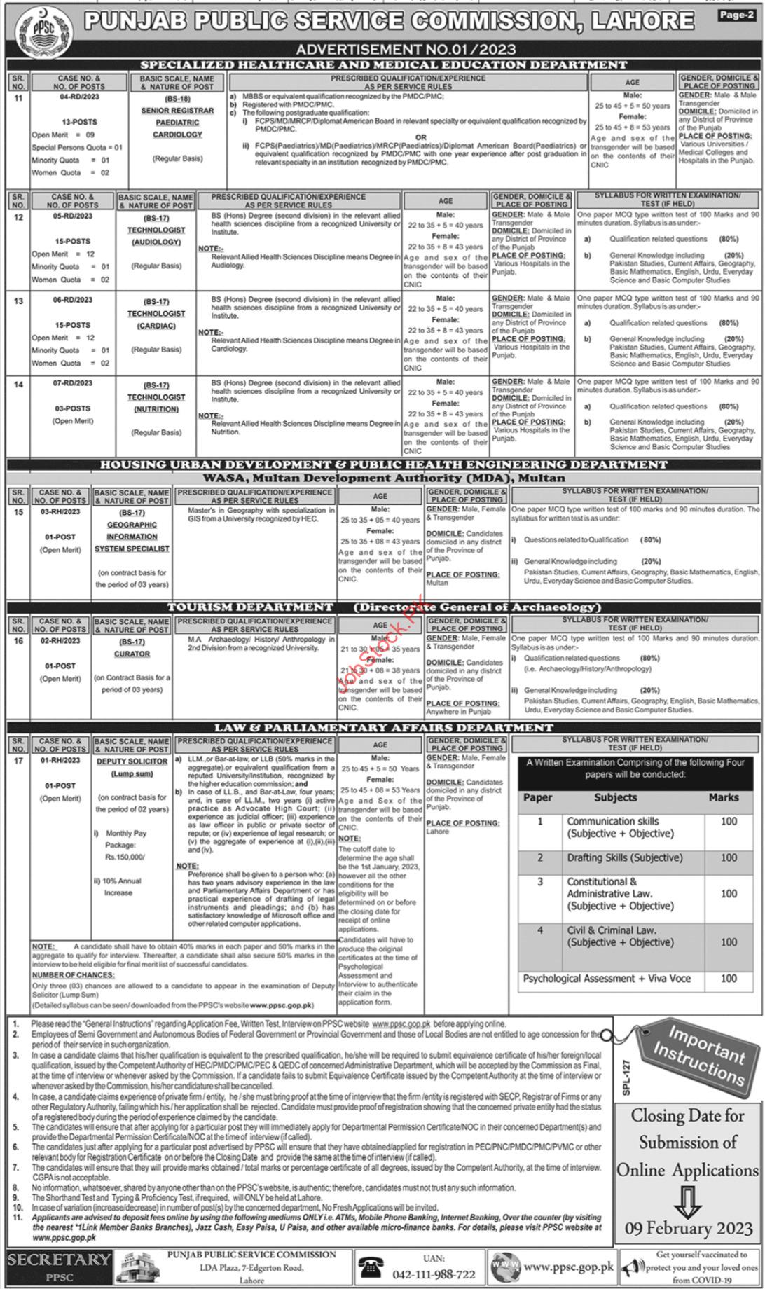 Punjab Public Service Commission Jobs 2023 Latest