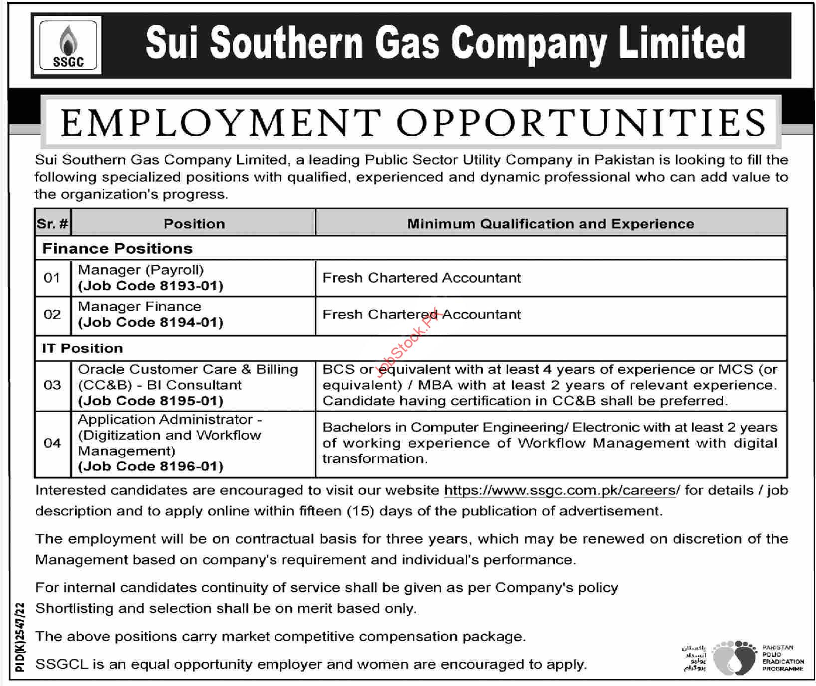 Sui Southern Gas Company Ssgc Karachi Jobs 2023