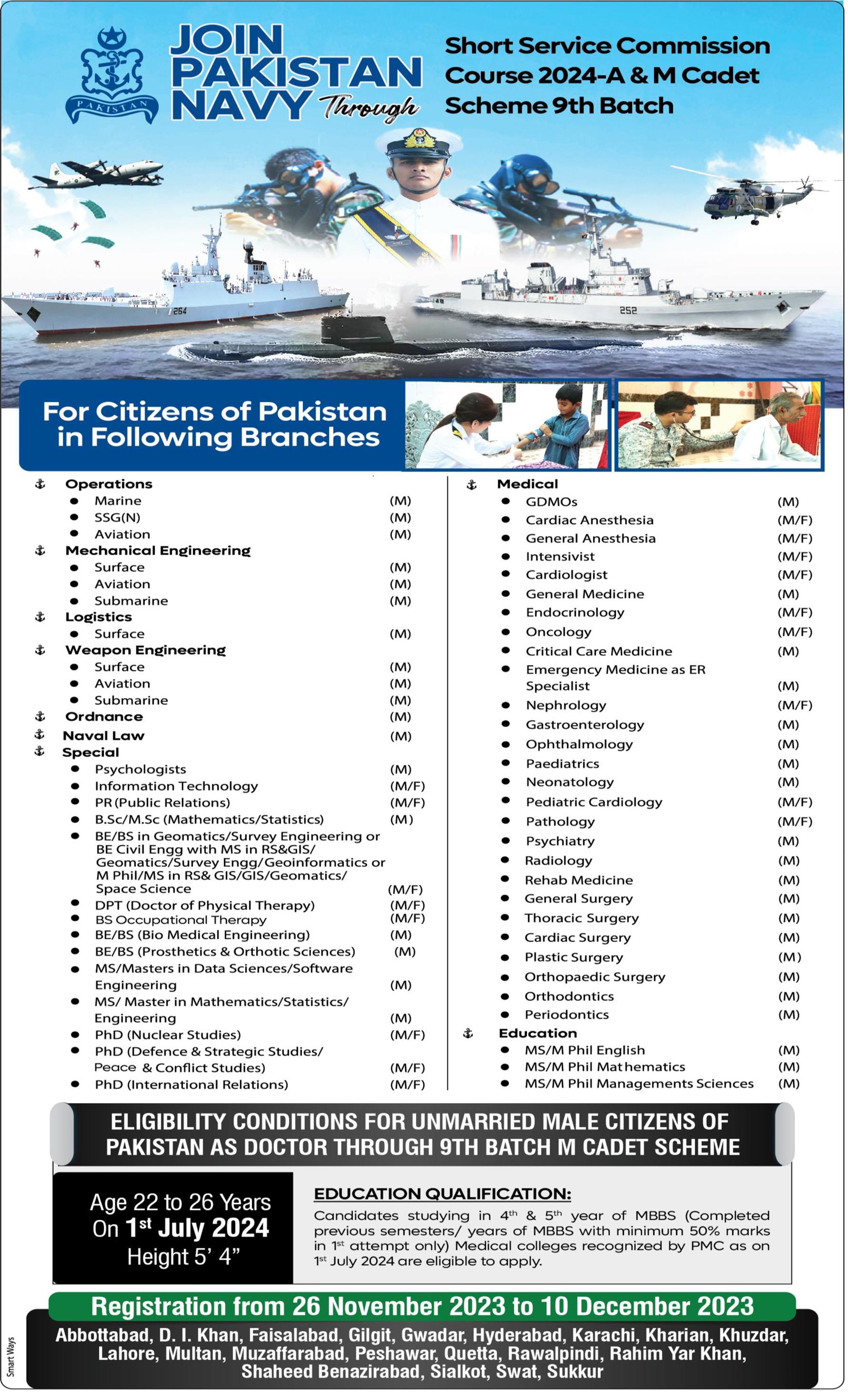 Pakistan Navy Jobs Advertisement Ssc Cadet