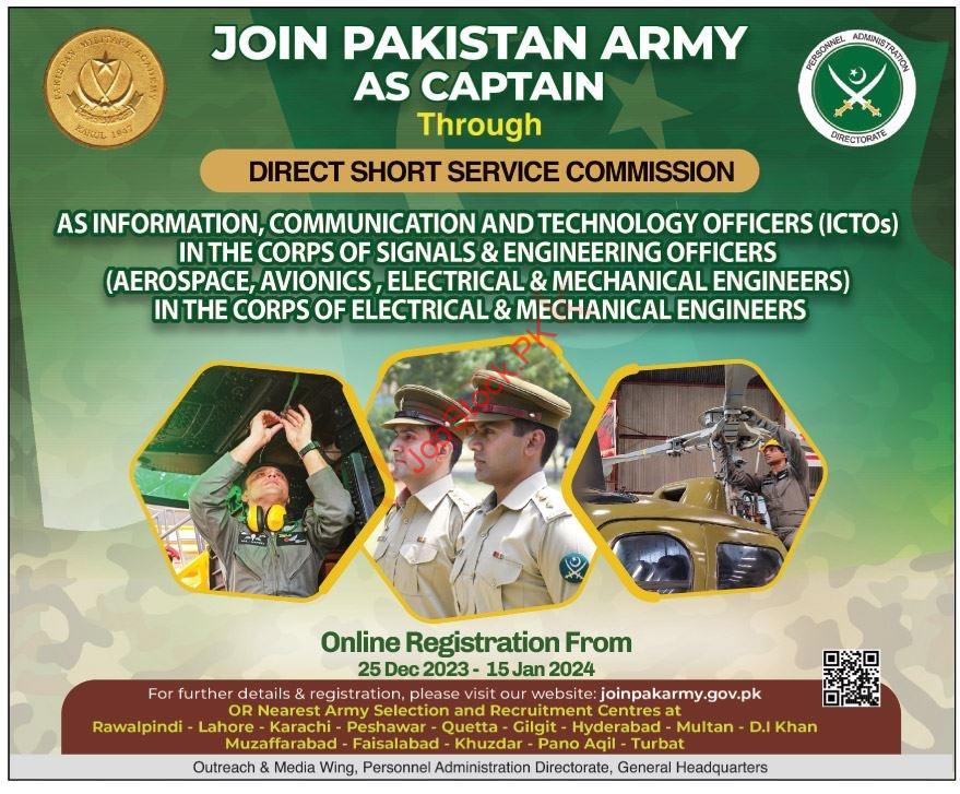 Pakistan Army Join Captains Jobs Direct Short Service Commission