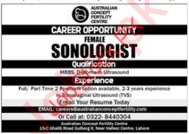 Australian Concept Fertility Centre Sonologist Jobs 2024