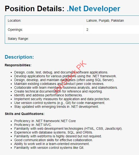 Dot Net Developer Jobs in Intagleo Systems