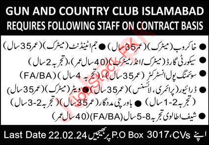 Gun & Country Club Islamabad Consultant Jobs 2024