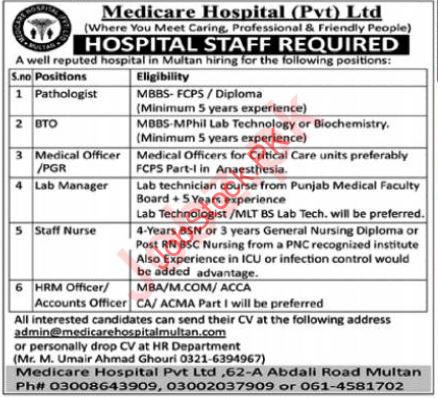 Jobs Available at Medicare Hospital