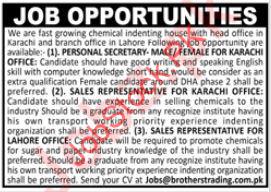 Management Jobs in Chemical Indenting House