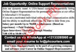 Online Support Representative Jobs in US Based Company
