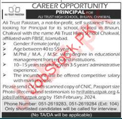 Principal Jobs in Ali Trust Pakistan