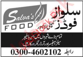 Salva Foods Company Area Manager & Sales Officer Jobs 2024